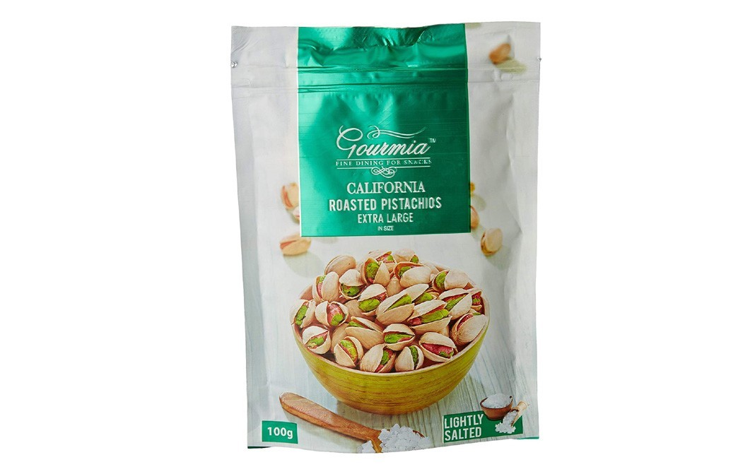 Gourmia Roasted California Pistachios Lightly Salted Extra Large   Pack  100 grams